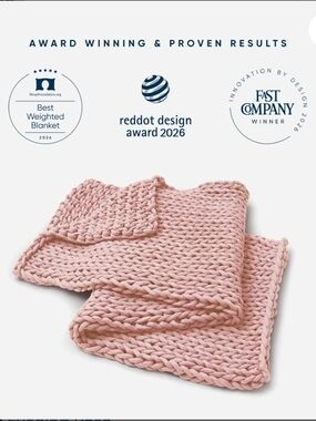 NWT Bearaby Nappling- Weighted Chunky Knit Blanket - Evening Rose- 5lbs